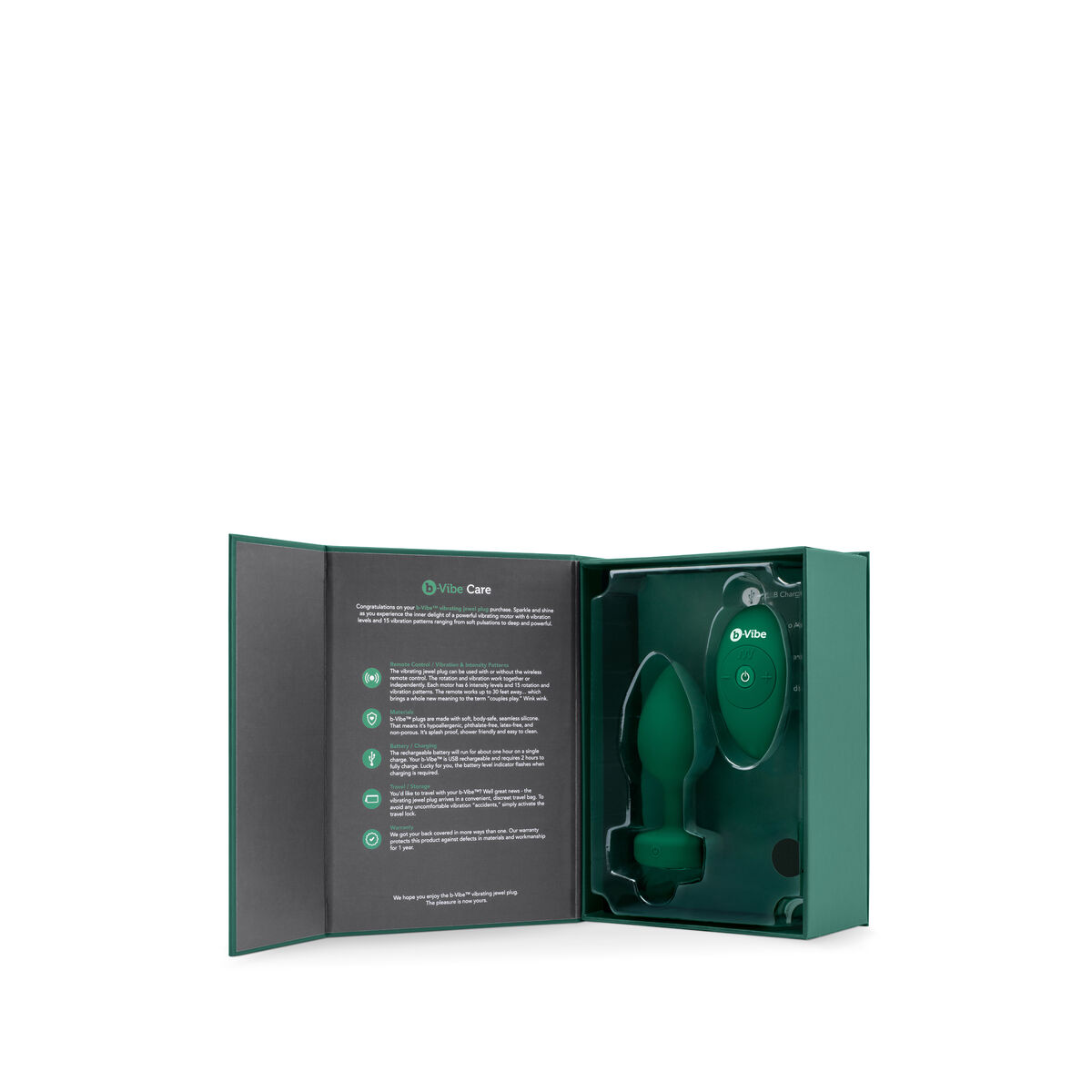 Plug Anal B-Vibe Vibrating Jewel grün M/L